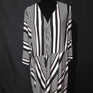 Catherines Striped Black and White Blouse
